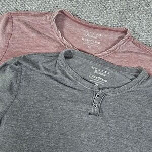 Lucky Brand Venice Burnout XXL Mens T Shirt 2-Pack: Gray & Burgundy